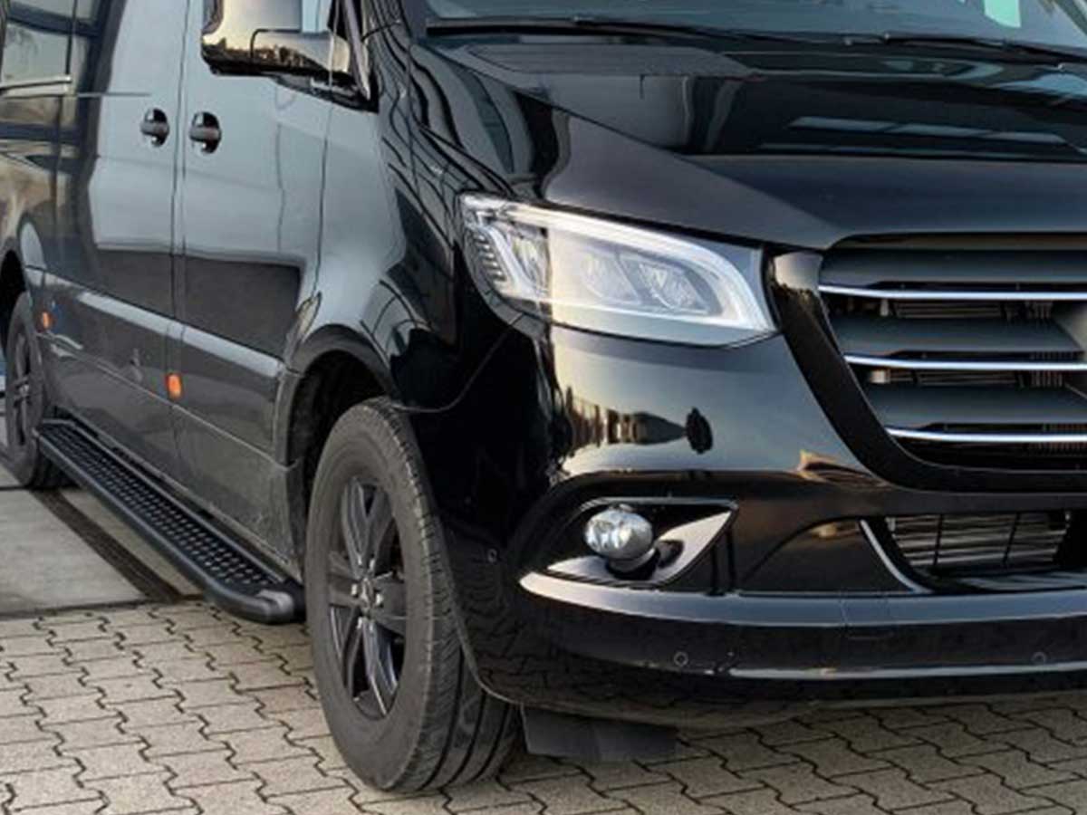 mercedes sprinter 2018 treeplanken aluminium zwart