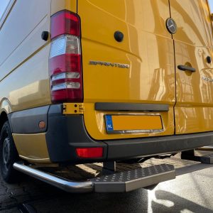 RVS achteropstap doorlopend met cornerbars