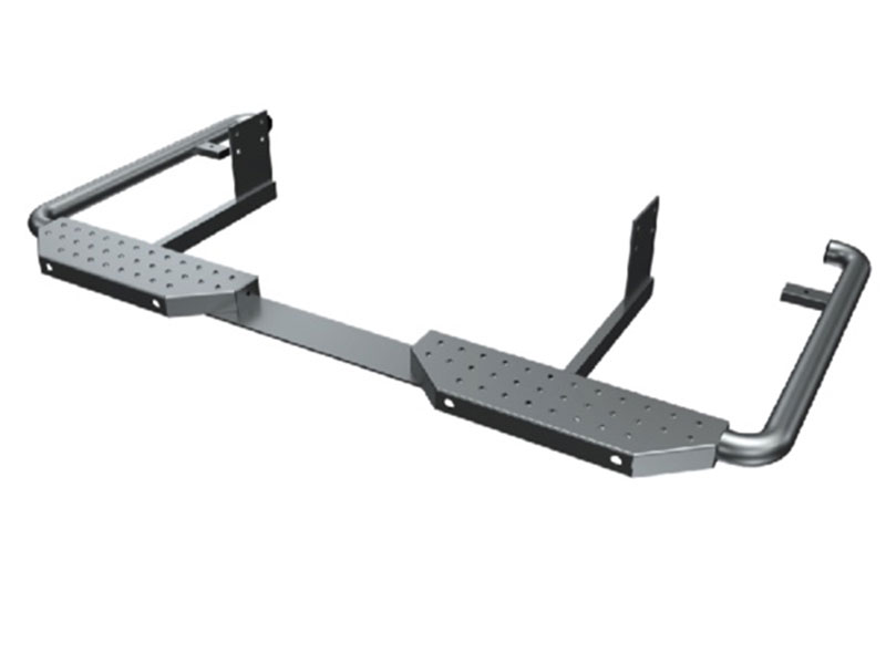 RVS achteropstap doorlopend met cornerbars