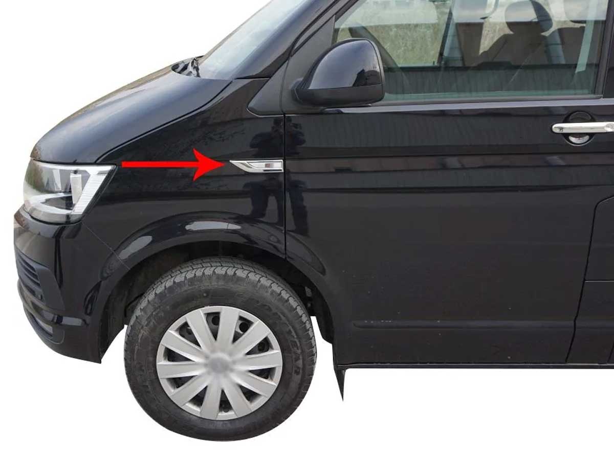 Chrome-lijst-knipperlicht-richtingaanwijzer-VW-Transporter-T6 Chrome omlijsting richtingaanwijzers VW Transporter T6