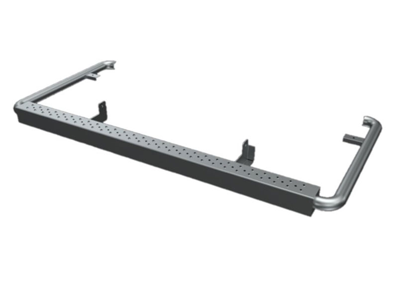 RVS achteropstap doorlopend met cornerbars