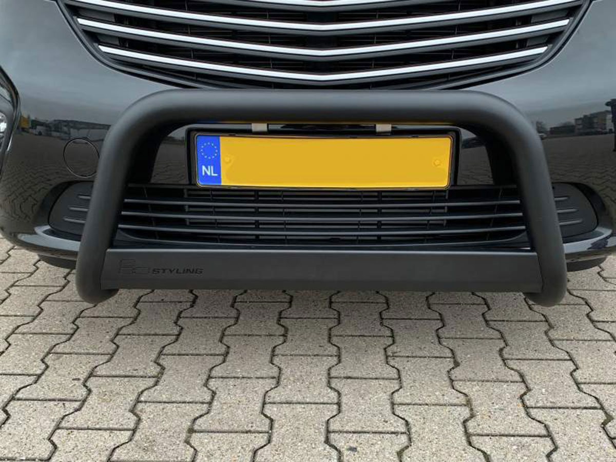 pushbar-zwart-mat-bullbar-jpg Bullbar Zwart Pushbar RVS VW Transporter T6