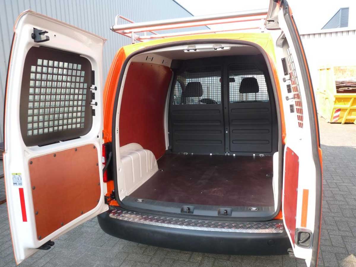 wandbekleding-volkswagen-caddy-bruin-hout Wand en deur panelen Volkswagen Caddy